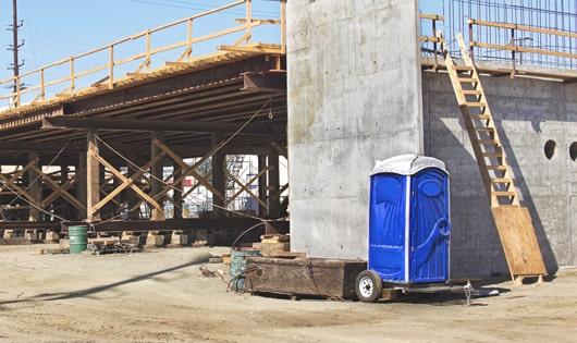 keeping workers comfortable and clean a line of job site restrooms